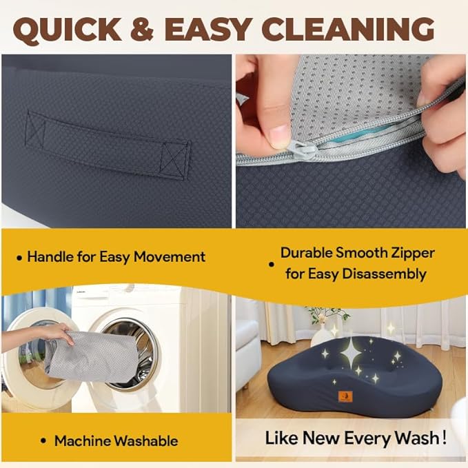 Orthopedic Dog Beds for Large/Medium Dogs, 9'' Thick Pure Memory Foam Dog Bed with Removable Washable Cover, Waterproof Couch Pet Bed, 60D High Density, Chewproof, Easy Clean, Dark Grey