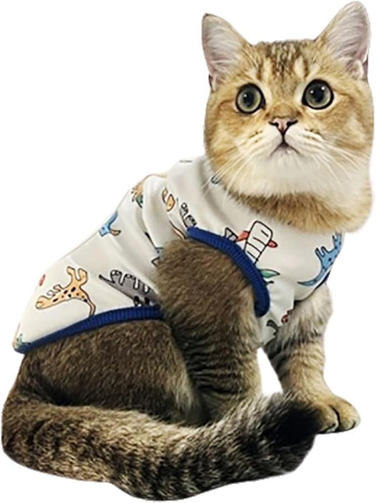 Dog Clothes Puppy Cute Dinosaur Pet Shirt Dog Vest Cat Clothes Doggie Boy Girl T Shirts for Small Dogs Cat Teacup Chihuahua Yorkie (Dino Vest, Large)