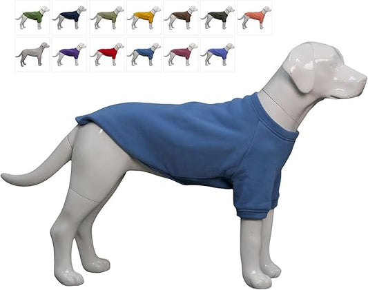 Lovelonglong Sweatshirt Cold Weather Pullover Autumn and Winter T-Shirts for Small Medium Large Size Dogs Sea-Blue S