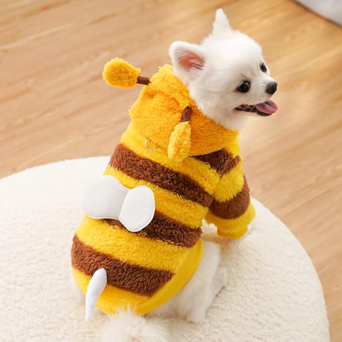 ANIAC Pet Hoodie Cat Rabbit Outfit with Bunny Ears Cute Sweatshirt Spring and Autumn Puppy Knitted Sweater Kitty Soft Knitwear (Yellow, X-Large)