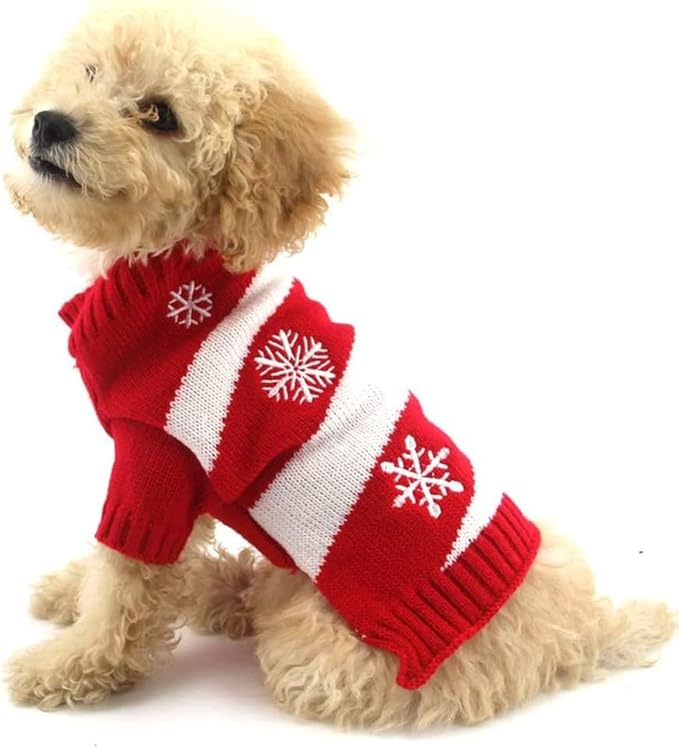 NACOCO Dog Snow Sweaters Snowman Sweaters Xmas Dog Holiday Sweaters New Year Christmas Sweater Pet Clothes for Small Dog and Cat (Snow, M)