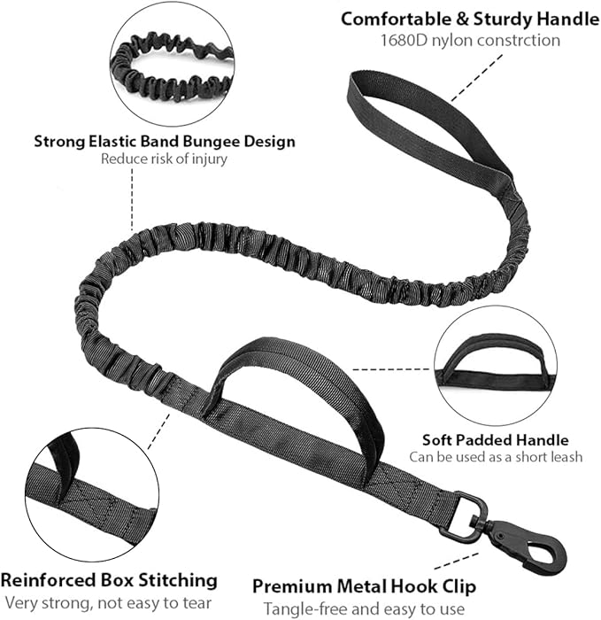 Tactical Dog Collar Military Adjustable Dog Collars Soft Nylon K9 Training Collar with Patch Heavy Duty Metal Buckle Collars for Medium Large Dogs (Black-1, XL)