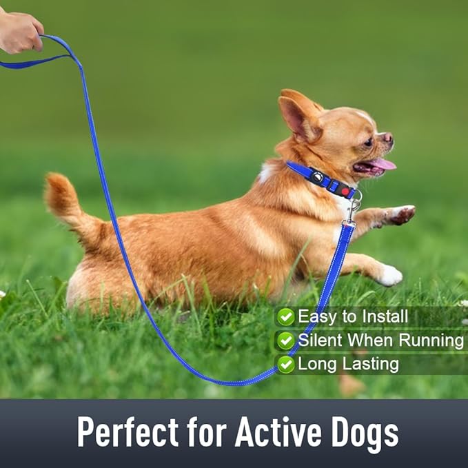 Airtag Dog Collar with AirTag Holder for Puppy Small Dogs, Reflective, Soft Padded & Safety Locking Buckle, Nylon Pet Collars Adjustable for All Breeds, NavyBlue,XS
