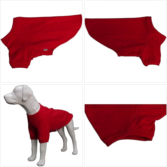 Lovelonglong Sweatshirt Cold Weather Pullover Autumn and Winter T-Shirts for Small Medium Large Size Dogs Red 2XL