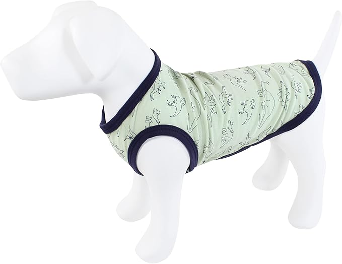 Luvable Friends Dog Pet Dog and Cats Cotton T-Shirts 2pk, Dino Space, X-Large