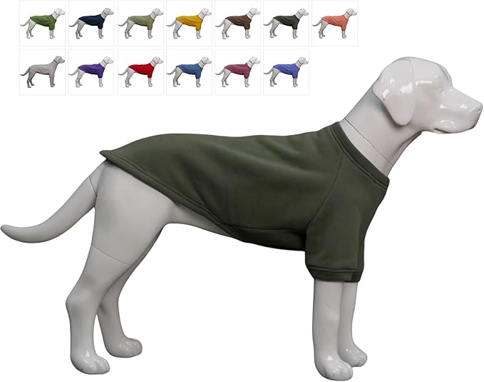 Lovelonglong Sweatshirt Cold Weather Pullover Autumn and Winter T-Shirts for Small Medium Large Size Dogs Army-Green S