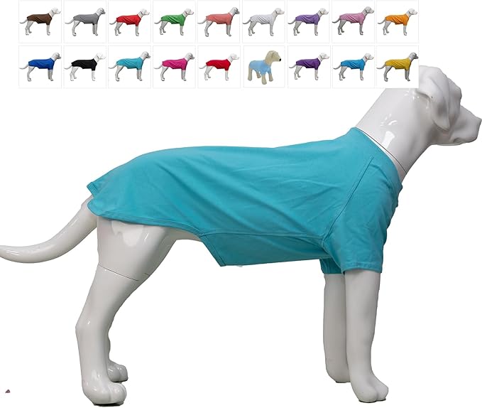 Lovelonglong Pet Clothing Dog Costumes Basic Blank T-Shirt Tee Shirts for Small Dogs Turquoise M