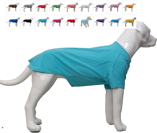 Lovelonglong Pet Clothing Dog Costumes Basic Blank T-Shirt Tee Shirts for Small Dogs Turquoise M