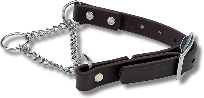 Martingale Collar for Dogs, Biothane, Stainless Steel Hardware, No Pull, Made in The USA, Professional Grade, XXL, Brown