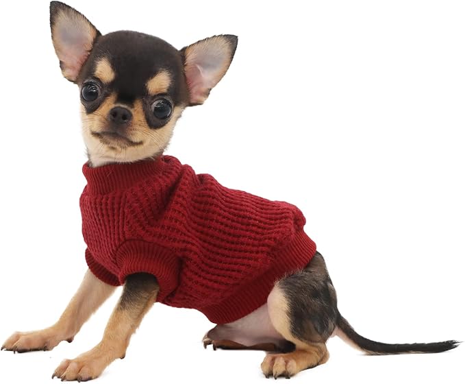 LOPHIPETS Lightweight Dog Sweaters for Puppy Small Dogs Puppy Chihuahua Yorkie Clothes-Red/XXS