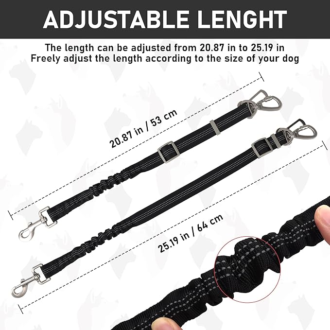 GAMUDA Dog Harness, Collar and Seat Belt Set, Vehicle Safety Harness, Retractable Adjustable Pet Seatbelts with Travel Strap and Carabiner for Most Cars (Black, S)