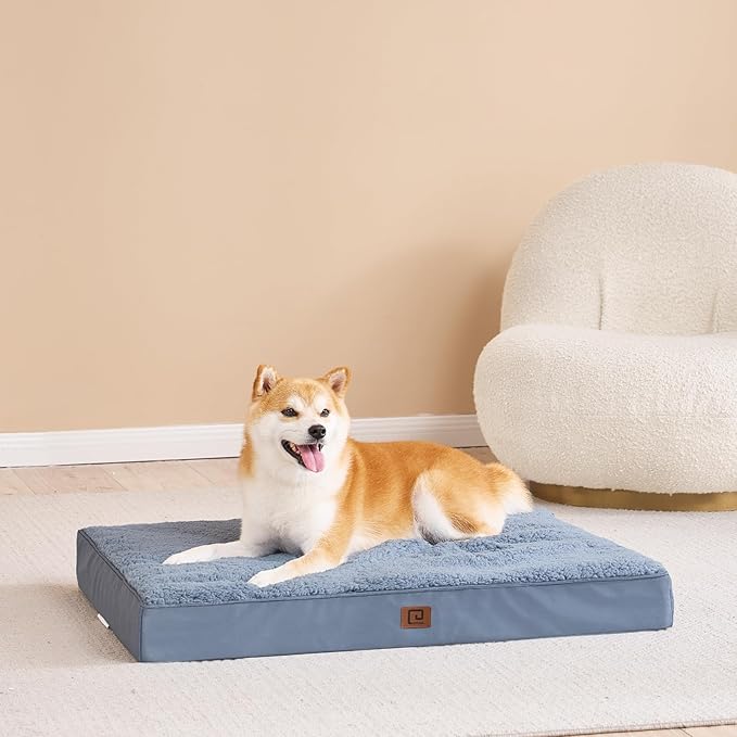 EHEYCIGA Orthopedic XXL Dog Beds for Jumbo Dogs with Removable Washable Cover for Crate, Spa Blue, 47x29