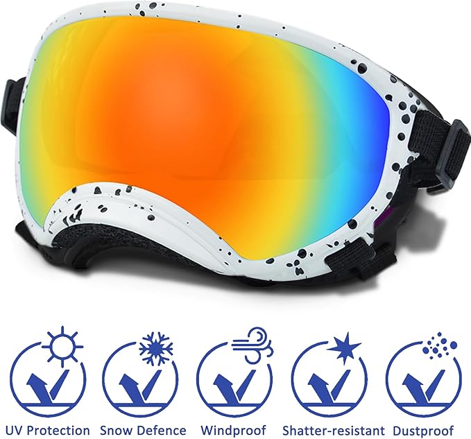 Small Dog Sunglasses with Adjustable Strap UV Protection, Winproof Dog Puppy Sunglasses, Suitable for Small Dog Pet Glasses, Dogs Eyes Protection，Soft Dog Goggles