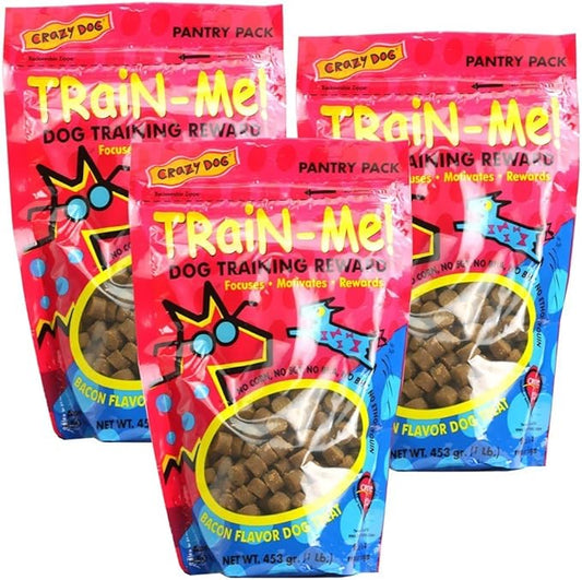 Crazy Dog 3 Pack TrainMe Treats Bacon Flavor (3 lb)