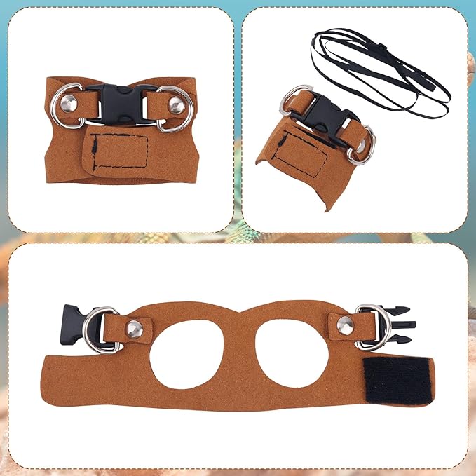 3 Pcs Bearded Dragon Harnesses, Adjustable Soft Leather Lizard Harness with Retractable Traction Rope Small Animal Walking Vest Leash Accessories Set for Reptiles Squirrel Lizard Chinchilla