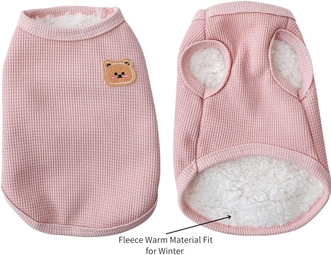 Fleece Cotton Winter Dog T-Shirts & Cats Tee Shirts Soft Breathable Sleeveless Vests for Medium Small Dogs