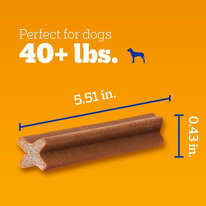 Pedigree Dentastix Large Dog Treats, Beef Flavor, 2.08 lb. Bag (40 Treats)