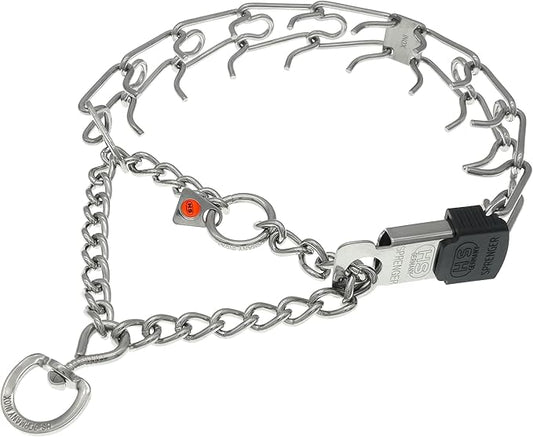 Herm Sprenger Stainless Steel Dog Collar with Quick Release ClicLock Buckle for Small Medium Large Dogs Training Collar for Dogs Made in Germany (23in x 3.2mm)