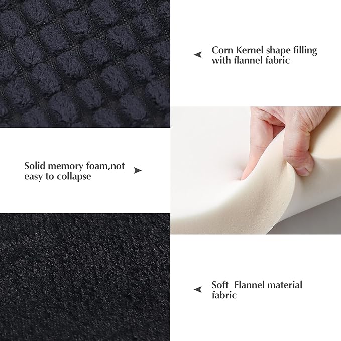 BVAGSS Dog Bed Mat,Reversible Dog Crate Pad, Memory Foam Soft Warm Pet Cushion for Small Medium Dogs, Washable Pet Sleeping Mattress Kennel Bed Pad XH079 (36''x23''x1.6'',Dark Grey)
