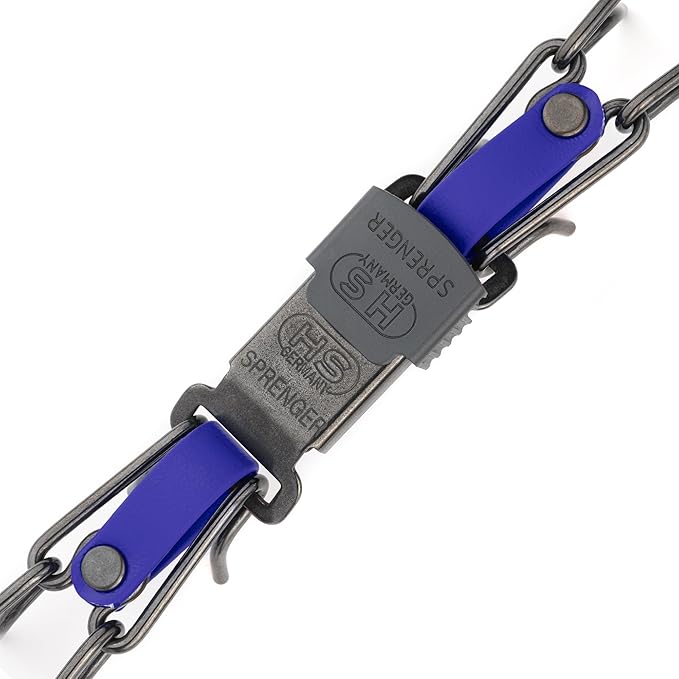 Herm Sprenger Black Stainless Steel Dog Collar with Quick Release ClicLock Buckle and Biothane Insert Training Collar Made in Germany (Blueberry Royal, 23in x 3.2mm(Neck Size up to19-20in))