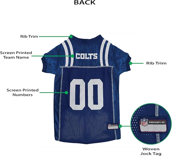 Pets First NFL Indianapolis Colts Dog Jersey, Size XX-Large - Best Football Costume for Dogs & Cats - Licensed Shirt