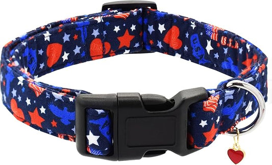 Bubblepup Dog Collar, Adjustable Dog Collar for Small Medium Large Dogs with Soft Cotton & Quick-Release Buckle