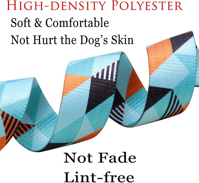 Dog Collar with Bohemia Floral Tribal Geometric Patterns - Soft Ethnic Style Collar Adjustable for Small Medium Large Dogs (Geometry,XS)