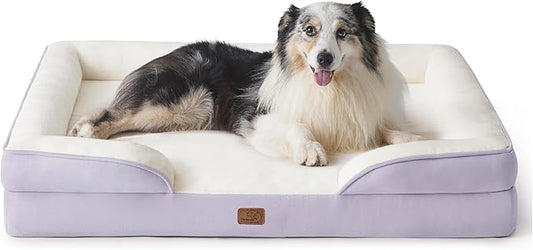 Bedsure Orthopedic Dog Bed for Extra Large Dogs - XL Washable Dog Sofa Beds Large, Supportive Foam Pet Couch Bed with Removable Washable Cover, Waterproof Lining and Nonskid Bottom, Lavender, 42"