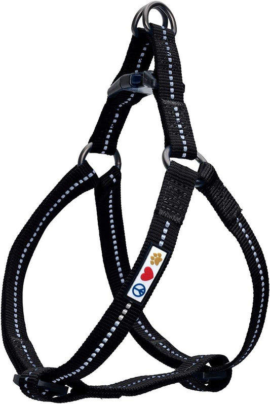 Pawtitas Recycled Dog Harness with Reflective Stitched a Puppy Harness Made from Plastic Bottles Collected from Oceans Extra Small Black Sea