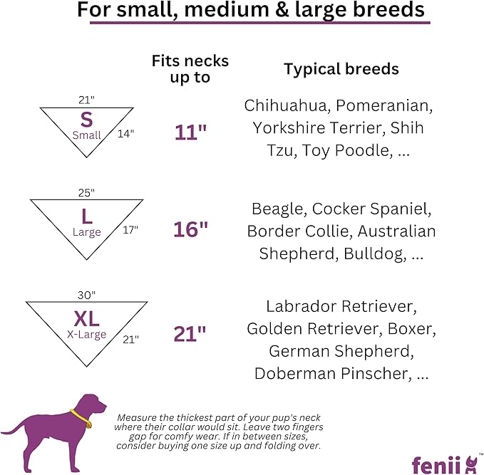 Premium Cotton Dog Bandanas - 2 Pack - Adjustable Fit - Washable - for Small, Medium & Large Breeds - Girl & Boy Dog Accessories - Multiple Sizes (Ocean Blue & Lavender Mist, Large)