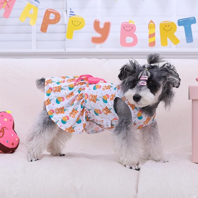 CuteBone Dog Mesh Dress Puppy Sundress Pet Outfit Summer Fashion for Small Dogs Girl Cat Clothes BF40XS