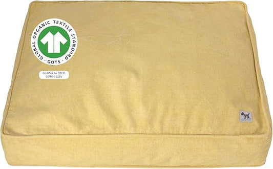 Molly Mutt Elysium Dog Bed Duvet Cover, GOTS-Certified 100% Cotton Canvas Cover for Dog, Puppy, or Cat Bed, Durable, Washable, and Free of Harmful Chemicals, Small, 22"x27"x5", Yellow