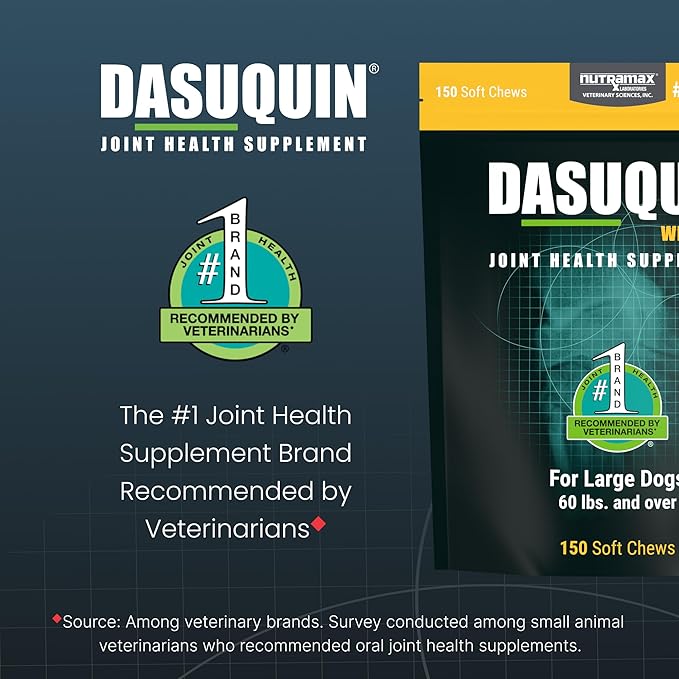 Nutramax Laboratories Dasuquin with MSM Joint Health Supplement for Large Dogs - With Glucosamine, MSM, Chondroitin, ASU, Boswellia Serrata Extract, and Green Tea Extract, 150 Soft Chews
