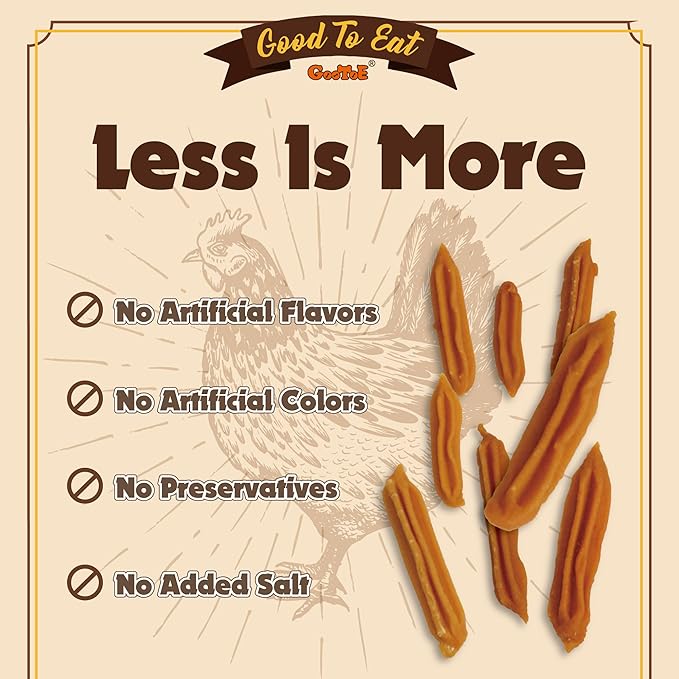 Gootoe Chicken Dog Treats – Chicken Sticks (Mini) 1.5 lb – All Natural, Hypoallergenic & Grain-Free, Low Fat, Premium Training Chews, Healthy & Easily Digestible, Resealable Bag