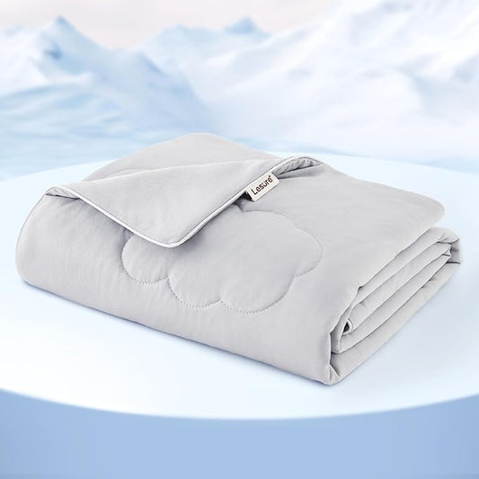 Lesure Premium Cooling Blanket for Extra Large Dogs Washable - Breathable Pet Throw Blanket with Q-MAX>0.4 for Summer，Soft Cat Cooling Mat, Furniture Protector Bed Couch, Grey, 50x60