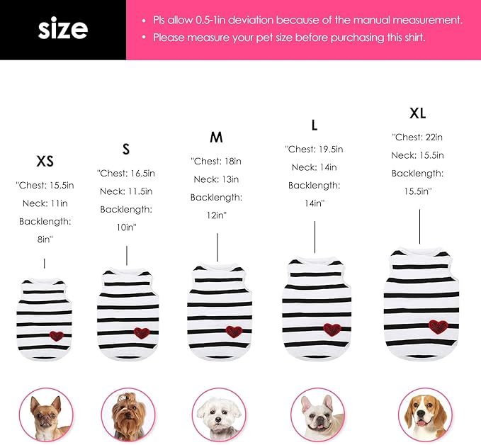Dog Shirts for Large Dogs Cats, Dog Striped T-Shirts Dog Vest Pet Apparel Tee Shirts Spring Summer Suitable for Small and Medium Large Pets French Bulldog Bichon, Rose L