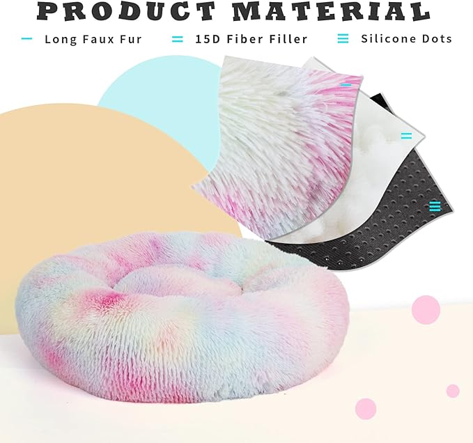 Calming Dog Bed for Medium Dogs Washable Anti-Anxiety Dog Beds fit 30bls Pets,30 Inches