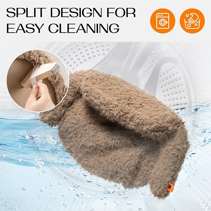 MEWOOFUN Removable Washable Cover Cat Bed - 26"x18.3"x8.5" Elevated Wooden Pet Sofa for Cats & Small to Medium Dogs, Modern Pet Furniture (Brown)