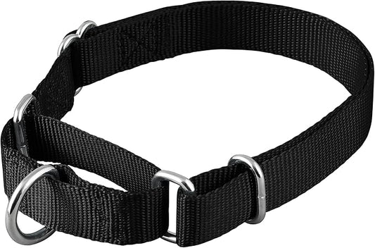 Native Pup Martingale Dog Collar, Adjustable for Small, Medium, Large pet and Puppies Accessories, Cute Colors for Male, Female, Boy, Girl, Puppy (Large, Black)