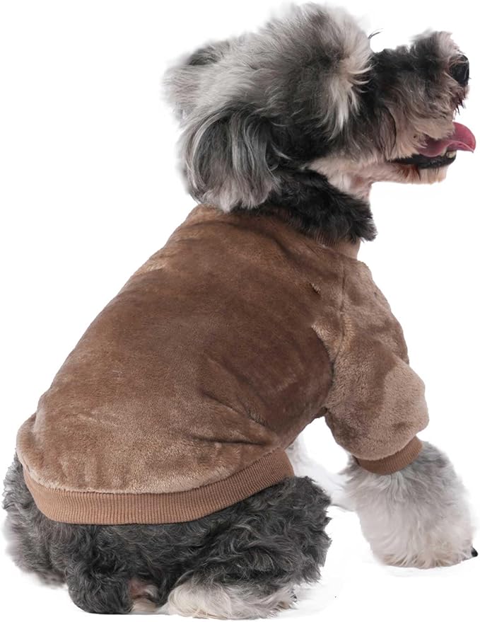 FabriCastle Small Dog Sweaters, 3-Pack Dog & Cat Clothes, Soft and Warm Pet Jackets for Small Dogs Boy & Girl, Winter Pet Apparel Costumes, Puppy Outfits (Camel,Khaki,Olive, Medium)