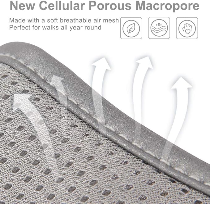 Puppy Harness and Leash Set - Vest for Small and Medium Dogs - Adjustable Reflective Step-in Harness for Dogs, Cats - Soft Mesh Comfort Fit No Pull No Choke (L, Grey)