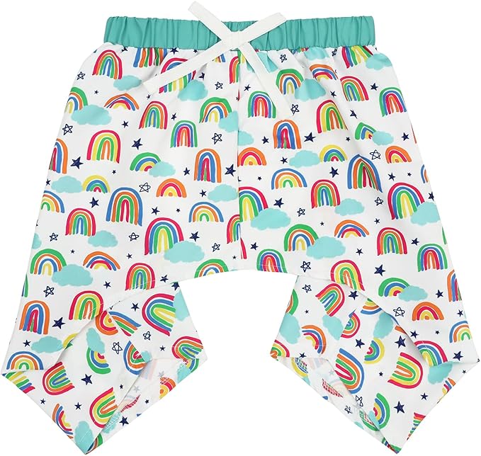 HDE Dog Swim Trunks Hawaiian Board Shorts Beach Pool Swimsuit for XS to XXL Dogs Rainbows - XXL