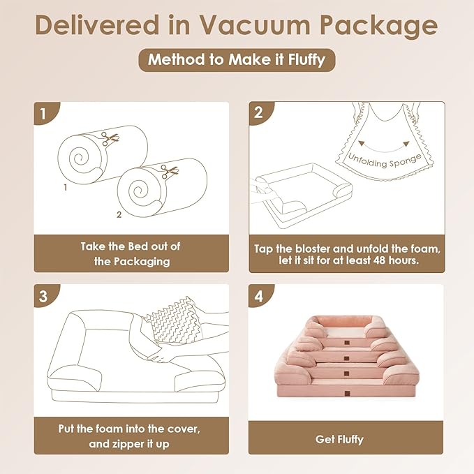 EHEYCIGA Orthopedic Dog Bed for Small Dogs, Waterproof Memory Foam Small Dog Beds with Sides, Non-Slip Bottom and Egg-Crate Foam Medium Pet Couch Bed with Washable Removable Cover, Dusty Pink