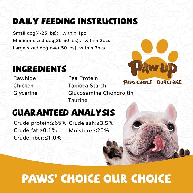 Dog Treat Chicken Wrapped Rawhide (4pcs) for Large Dogs, Long Lasting Dog Treat Ring w/Taurine for Aggressive Chewer, 12.5oz