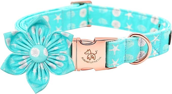 Elegant Little Tail Girl Dog Collar with Flower - Summer Flower Collar for Small, Medium, Large Dogs