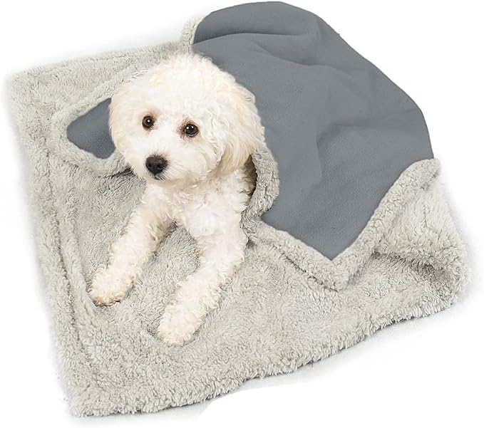 Kritter Planet Waterproof Puppy Blanket for Small Dogs, Pee Proof Sherpa Fleece Pet Blanket, Reversible Cover for Couch Bed, Liquid Proof Furniture Protector