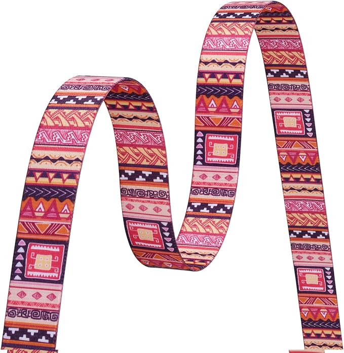 Dog Collar with Bohemia Floral Tribal Geometric Patterns - Soft Ethnic Style Collar Adjustable for Small Medium Large Dogs(Orange Geometry,XS)