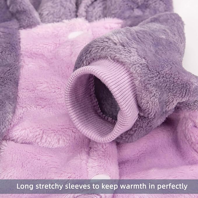 FabriCastle Dog Hoodie Sweater for Small Dogs Boy and Girl, Small Dog Clothes XS XXS Puppy Sweatshirt, Pet Outfit, Cat Clothing Super Soft Warm Snap On Closure (Lavender-Purple, Medium)