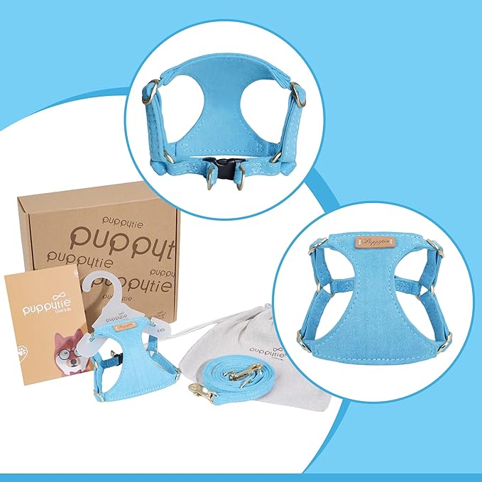 Puppytie Ultra-Light No-Pull XXS Dog Harness – Escape-Proof Adjustable Vest for Small Breeds (2.2-6lbs)