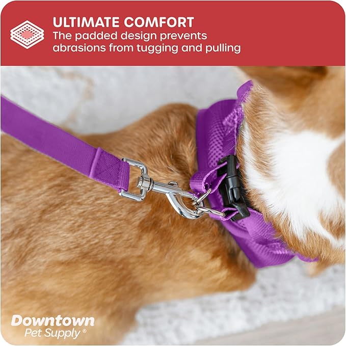 Downtown Pet Supply Step in Dog Harness No Pull, XX-Large, Purple - Adjustable Harness with Padded Mesh Fabric and Reflective Trim - Buckle Strap Harness for Dogs